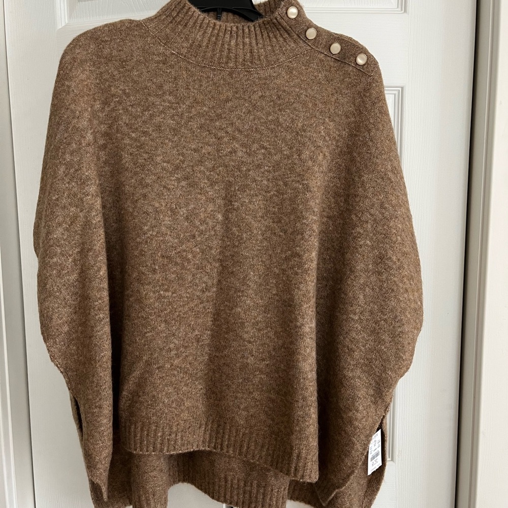 NWT JCrew women’s button neck poncho